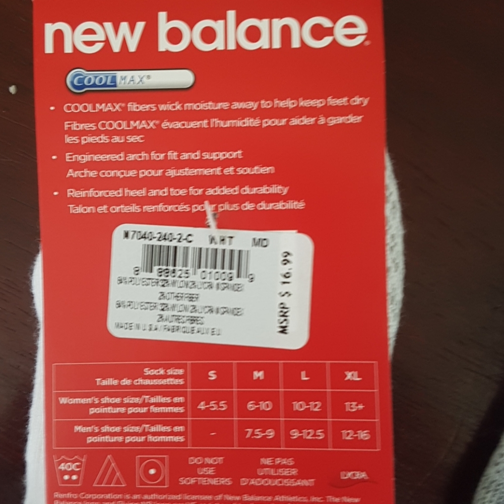 4 Pairs of New Balance Coolmax Socks - Picture 3 of 3